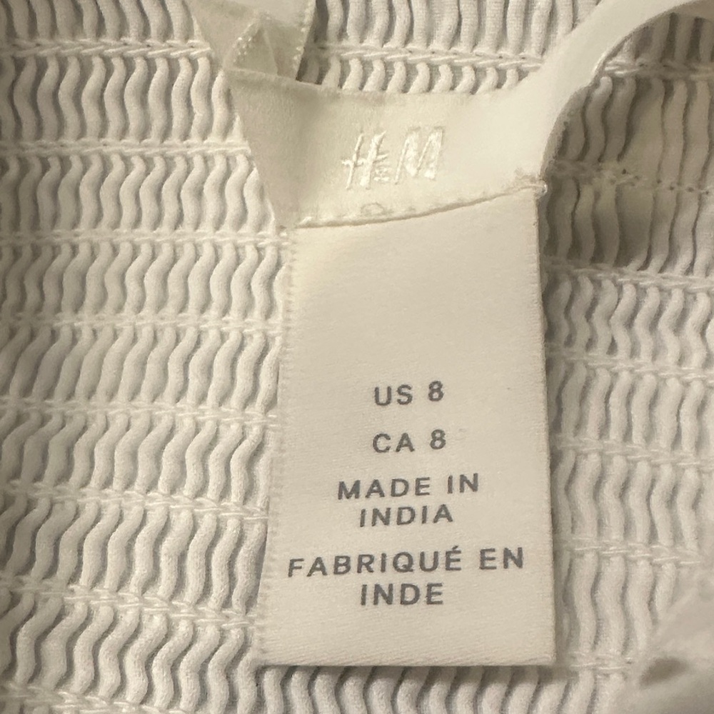 H&M White Lace Halter Corseted‎ Crop Top with V Hem Size 8 - Picture 6 of 8